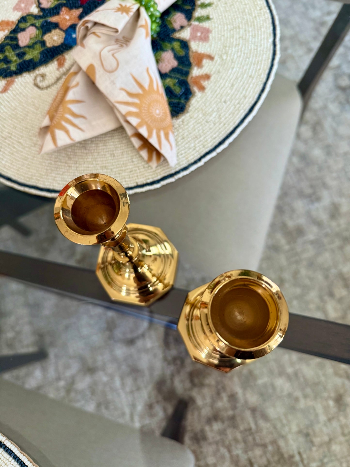 Vintage Made in India Brass Candlestick Holders