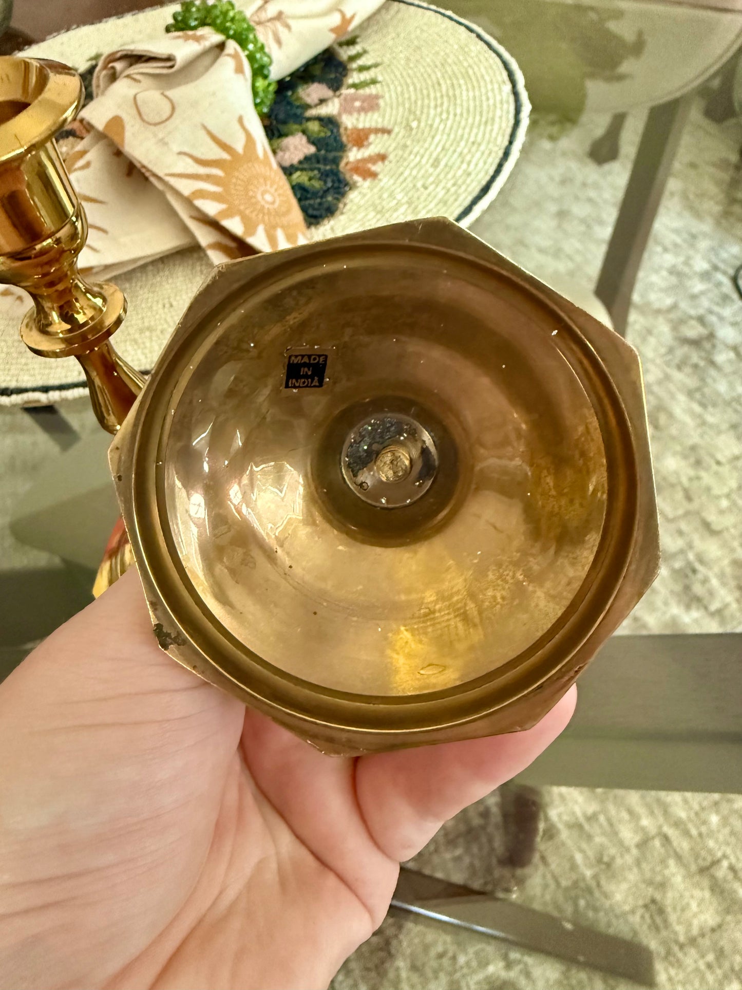 Vintage Made in India Brass Candlestick Holders