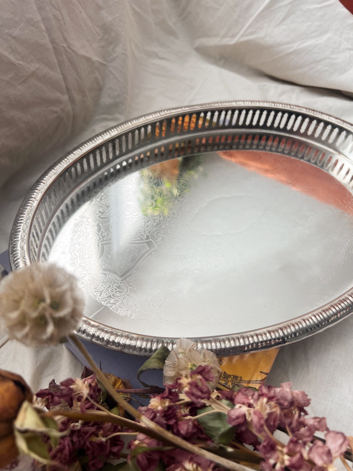 Oval Silver Serving Tray