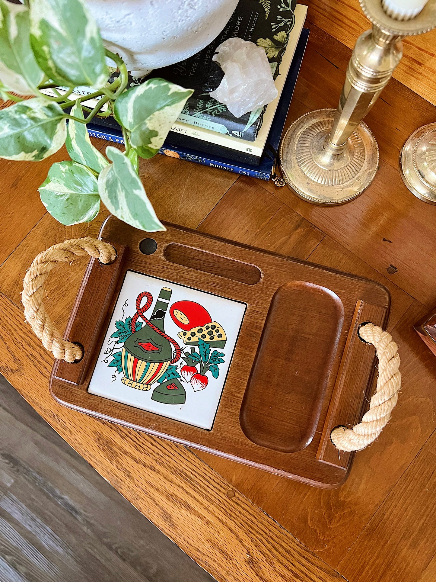 MCM Wood Cheese Board with Ceramic Cutting Tile