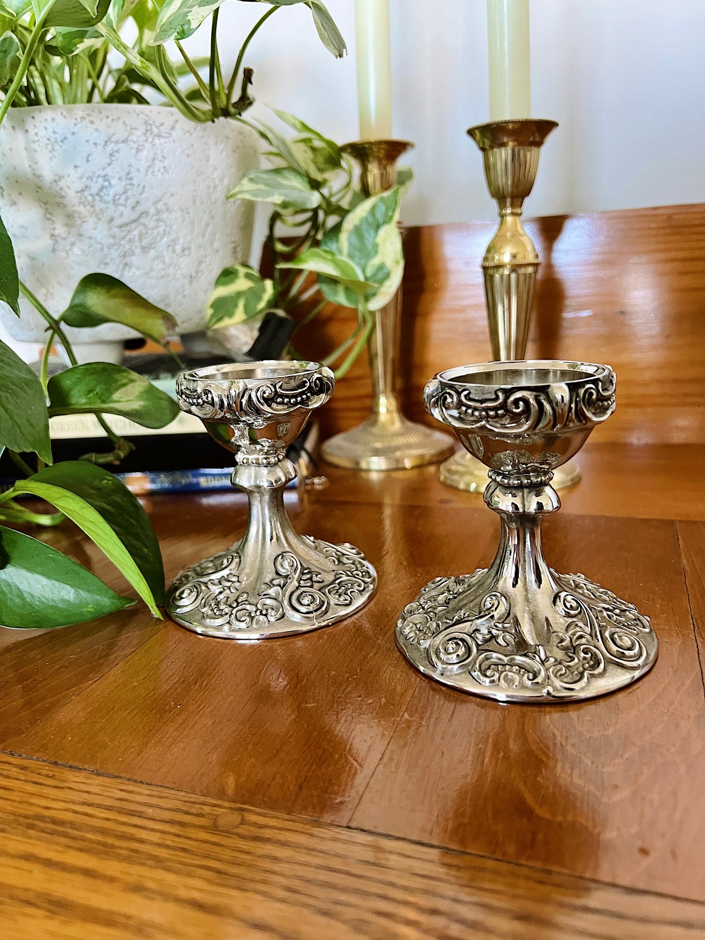 Vintage Godinger Silver Plated Candle Holders