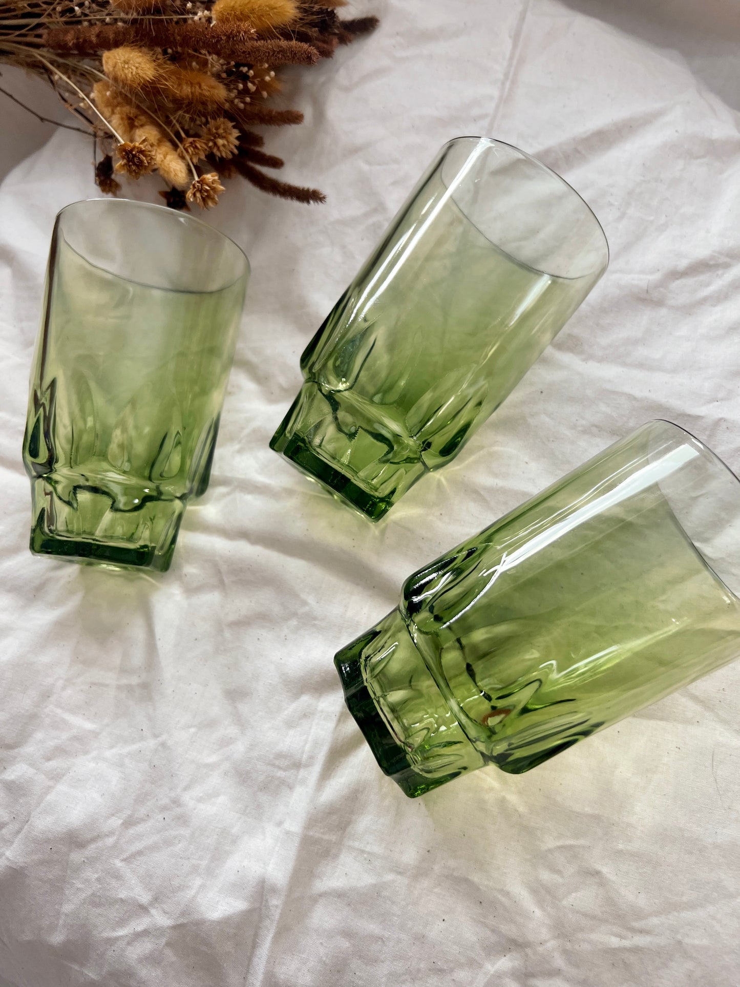 Hazel Atlas Reflection Green Tumbler Glass