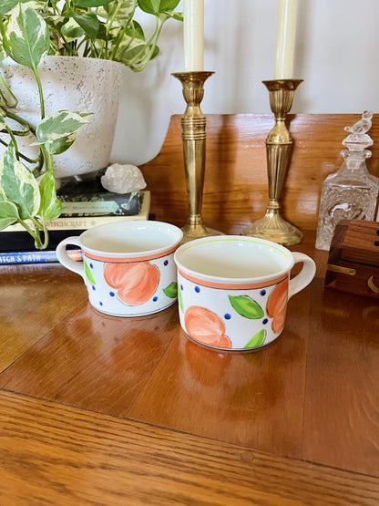 Mikasa Intaglio Delicious Flat Peaches Cups (set of 2)