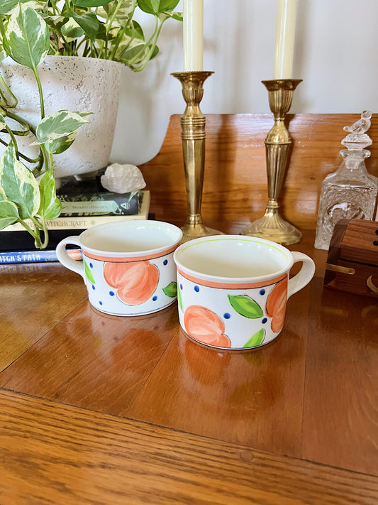 Mikasa Intaglio Delicious Flat Peaches Cups (set of 2)