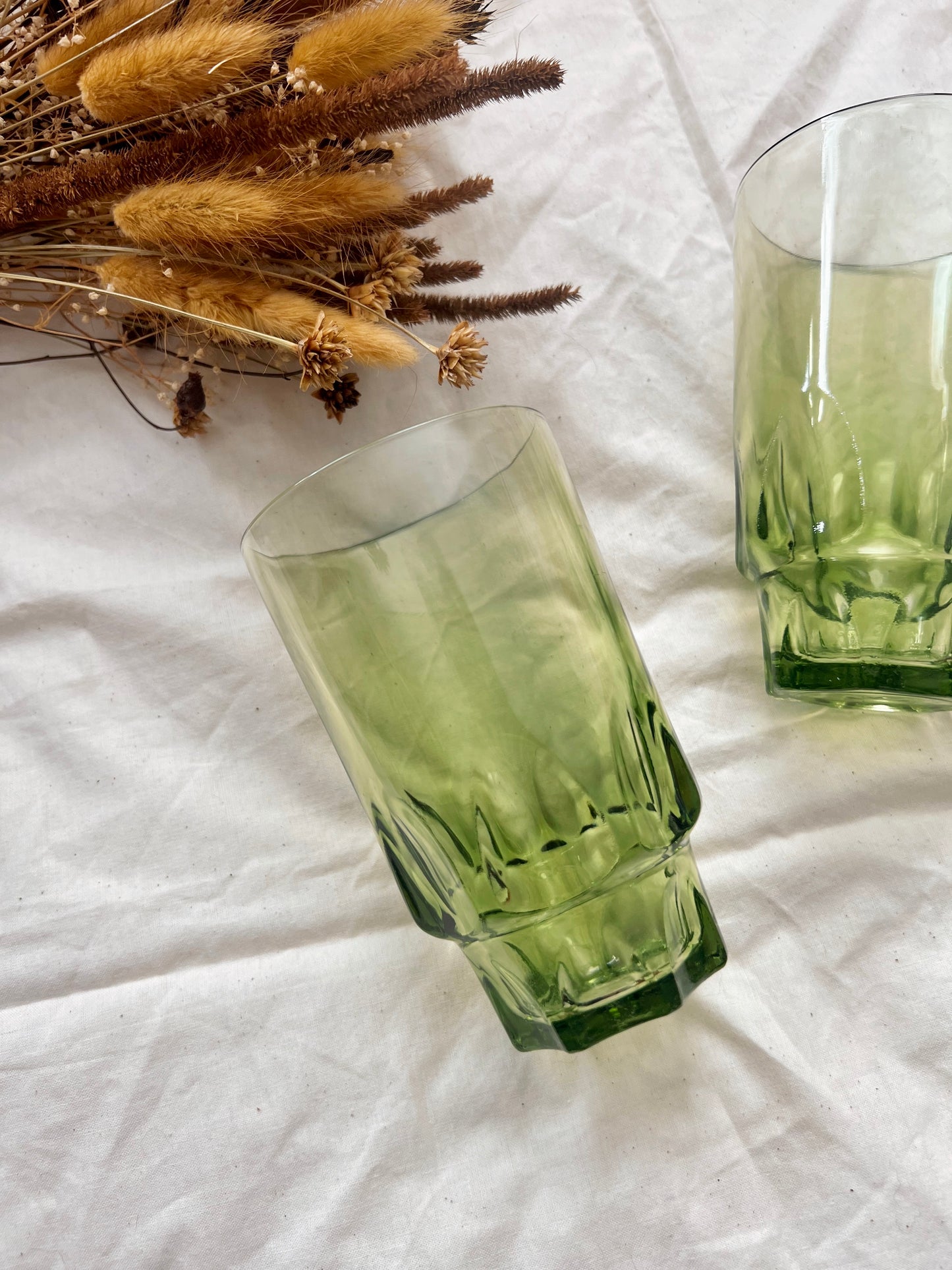 Hazel Atlas Reflection Green Tumbler Glass