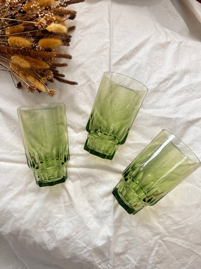 Hazel Atlas Reflection Green Tumbler Glass