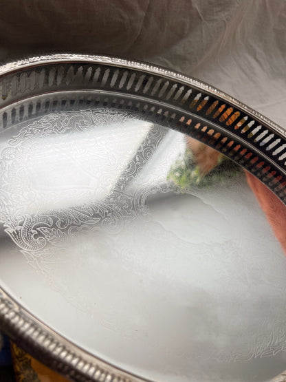 Oval Silver Serving Tray