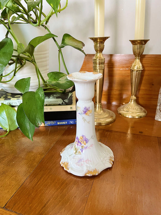 Vintage T&V France Handpainted Candlestick Holder