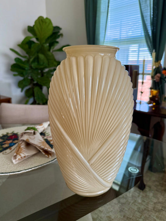 Vintage 1980’s Art Deco Hollywood Regency Glass Vase