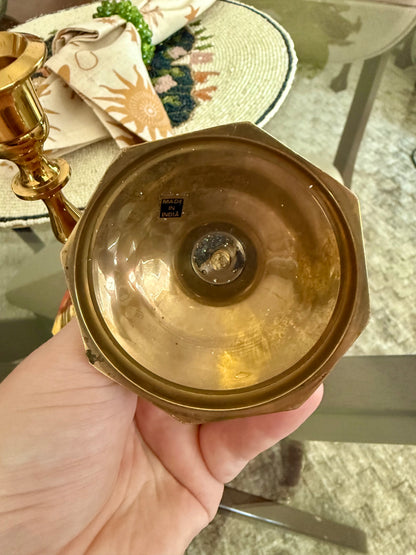 Vintage Made in India Brass Candlestick Holders
