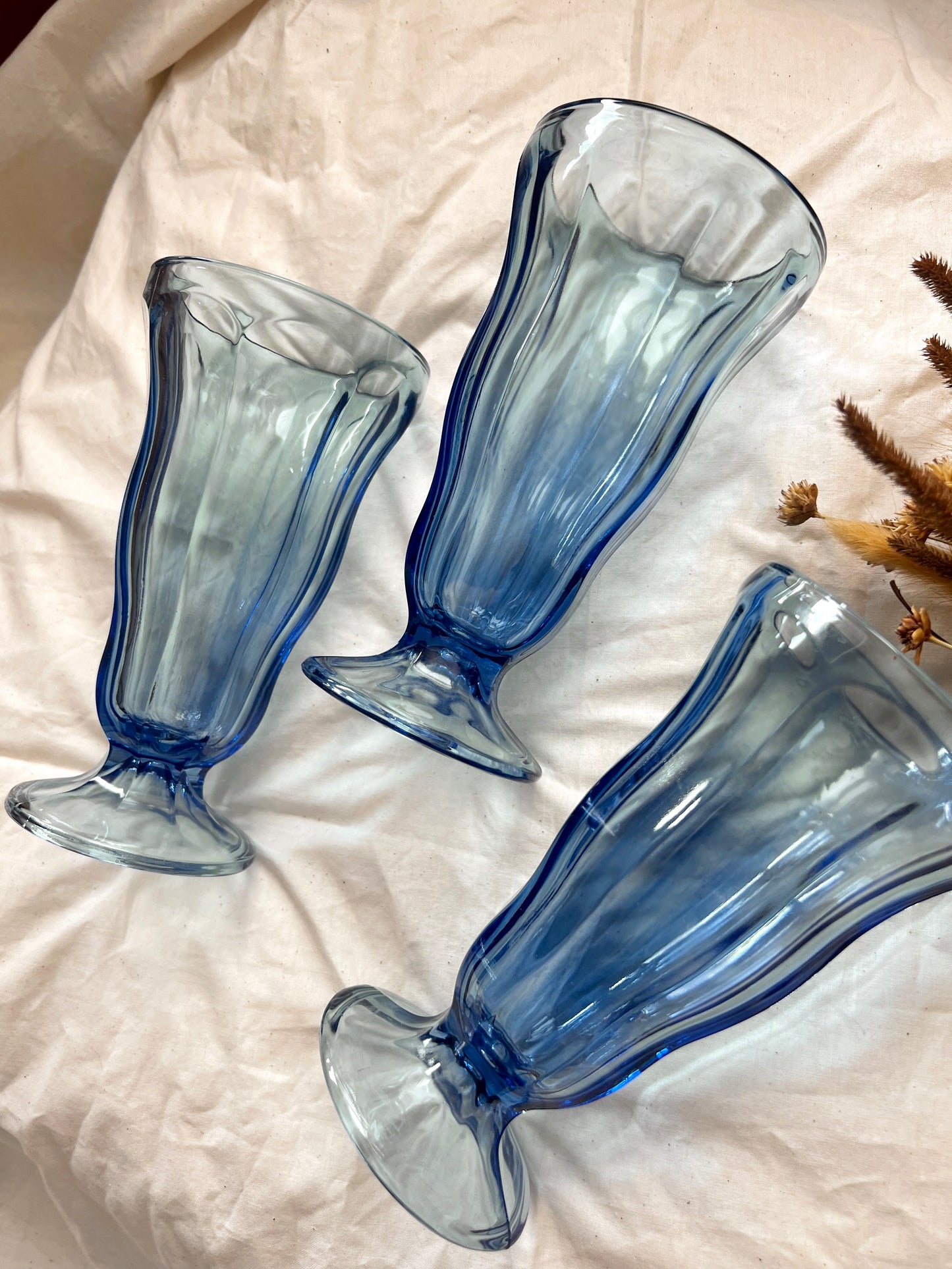 Anchor Hocking Blue Sundae Glass