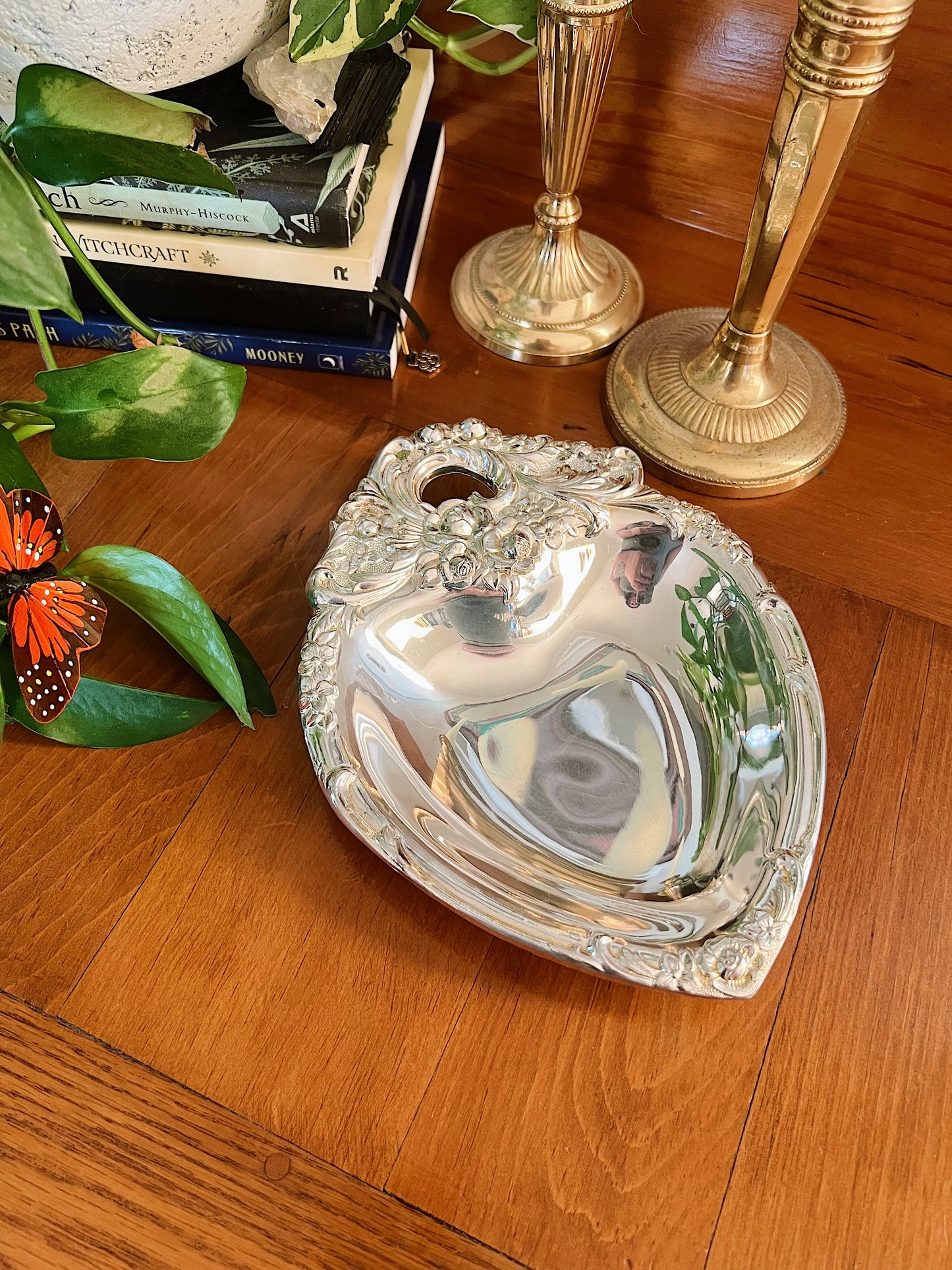 Silver Plated Heart Shaped Tray