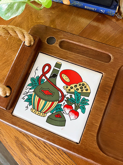 MCM Wood Cheese Board with Ceramic Cutting Tile