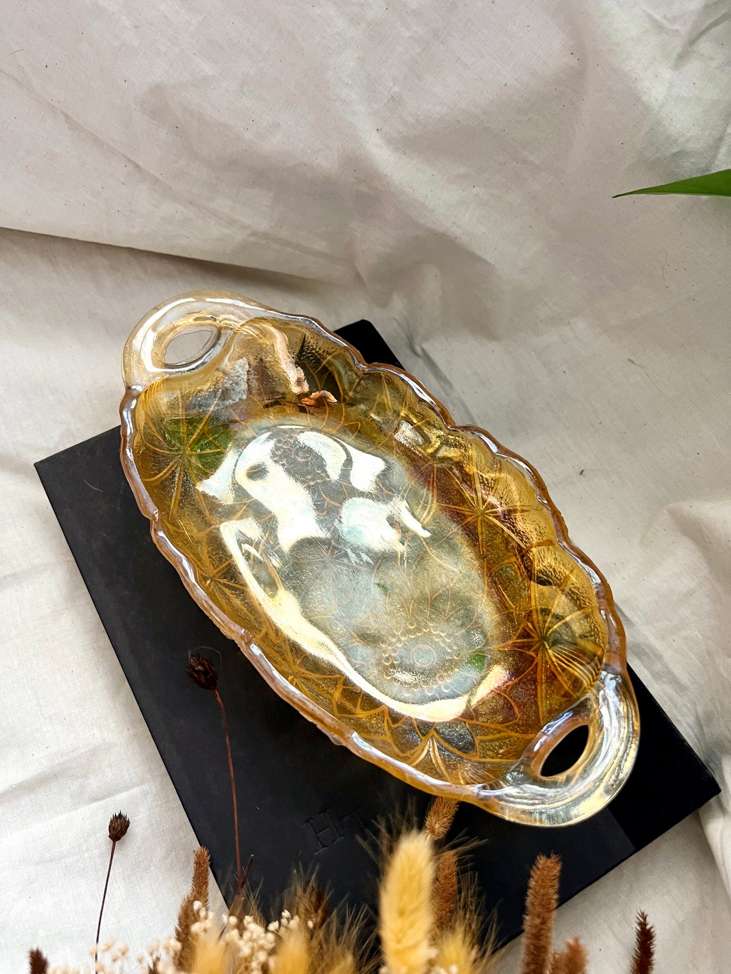 Carnival Glass Marigold Dish