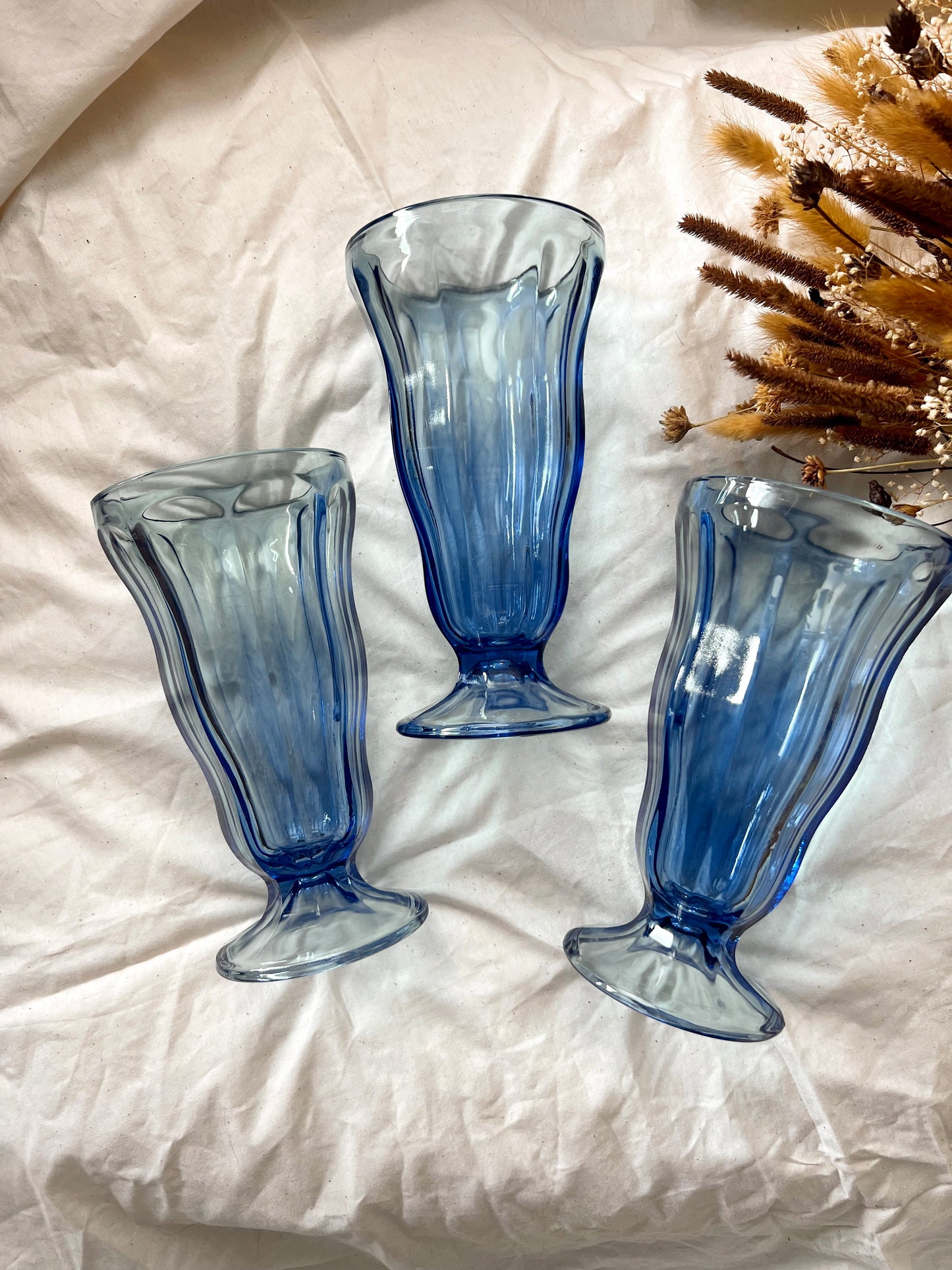 Anchor Hocking Blue Sundae Glass