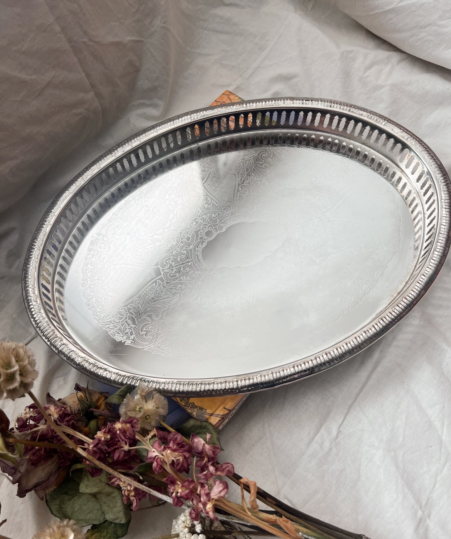 Oval Silver Serving Tray