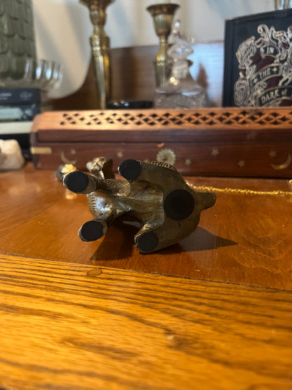 Brass Schnauzer/Scottish Terrier Figurine