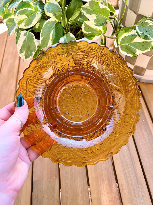 Vintage Indiana Glass Amber Tray