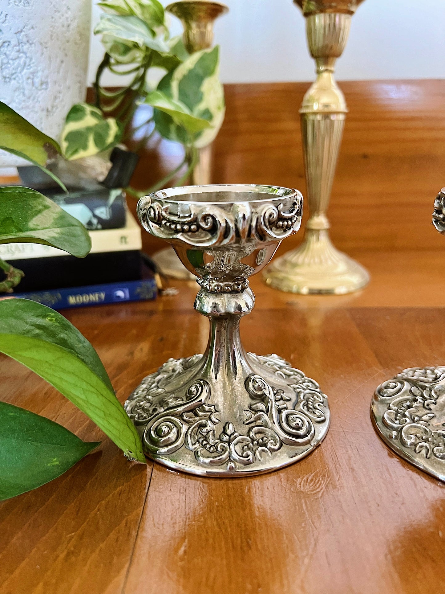 Vintage Godinger Silver Plated Candle Holders